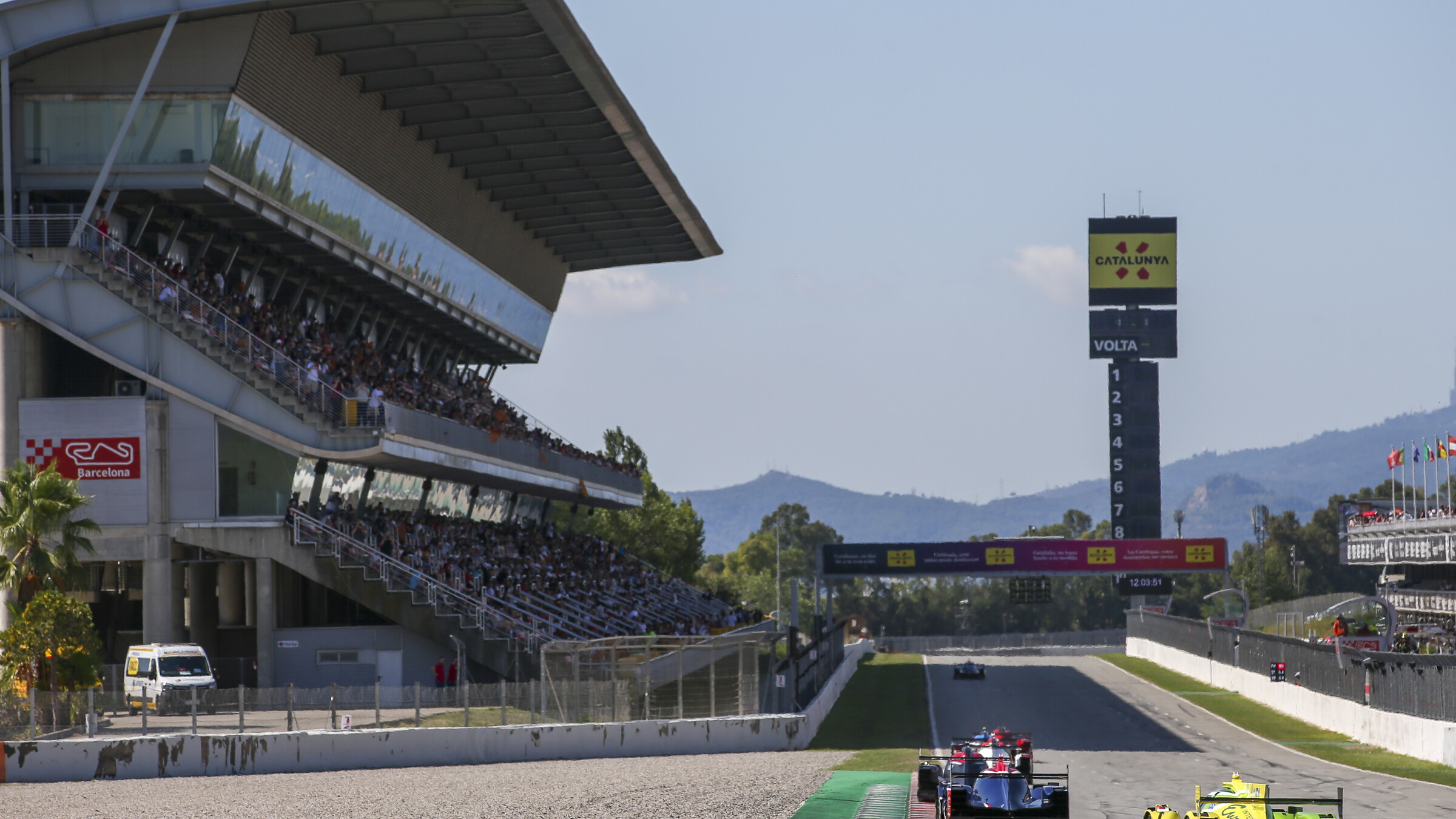 Circuit de Barcelona-Catalunya main straight and grandstand during an endurance race