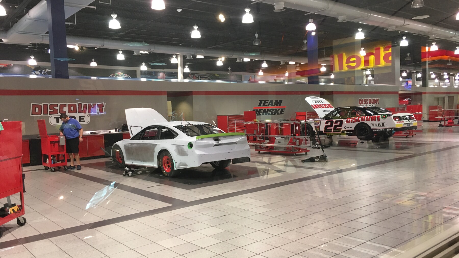 Team Penske race shop floor in Mooresville, North Carolina